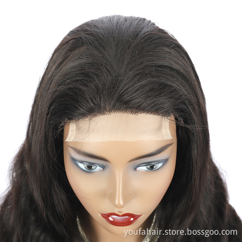 100% Indian Virgin Human Hair 4*4 HD Lace Frontal Body Wave Human Hair Wig 150 Density High Quality Closure Wigs For Black Woman